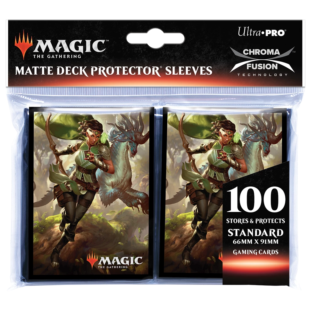 Ultra PRO Gaming Ikoria: Lair Of Behemoths Vivien, Monster's Advocate Standard Deck Protector Sleeves (100ct) For Magic: The Gathering 4 Ultra PRO Gaming Ikoria: Lair Of Behemoths Vivien, Monster's Advocate Standard Deck Protector Sleeves (100ct) For Magic: The Gathering