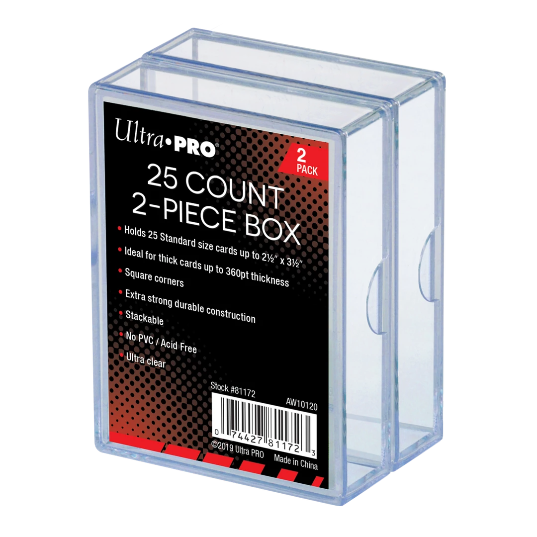 Ultra PRO 2-Piece 25-Count Clear Card Storage Boxes (2ct) Sports 3 Ultra PRO 2-Piece 25-Count Clear Card Storage Boxes (2ct) Sports