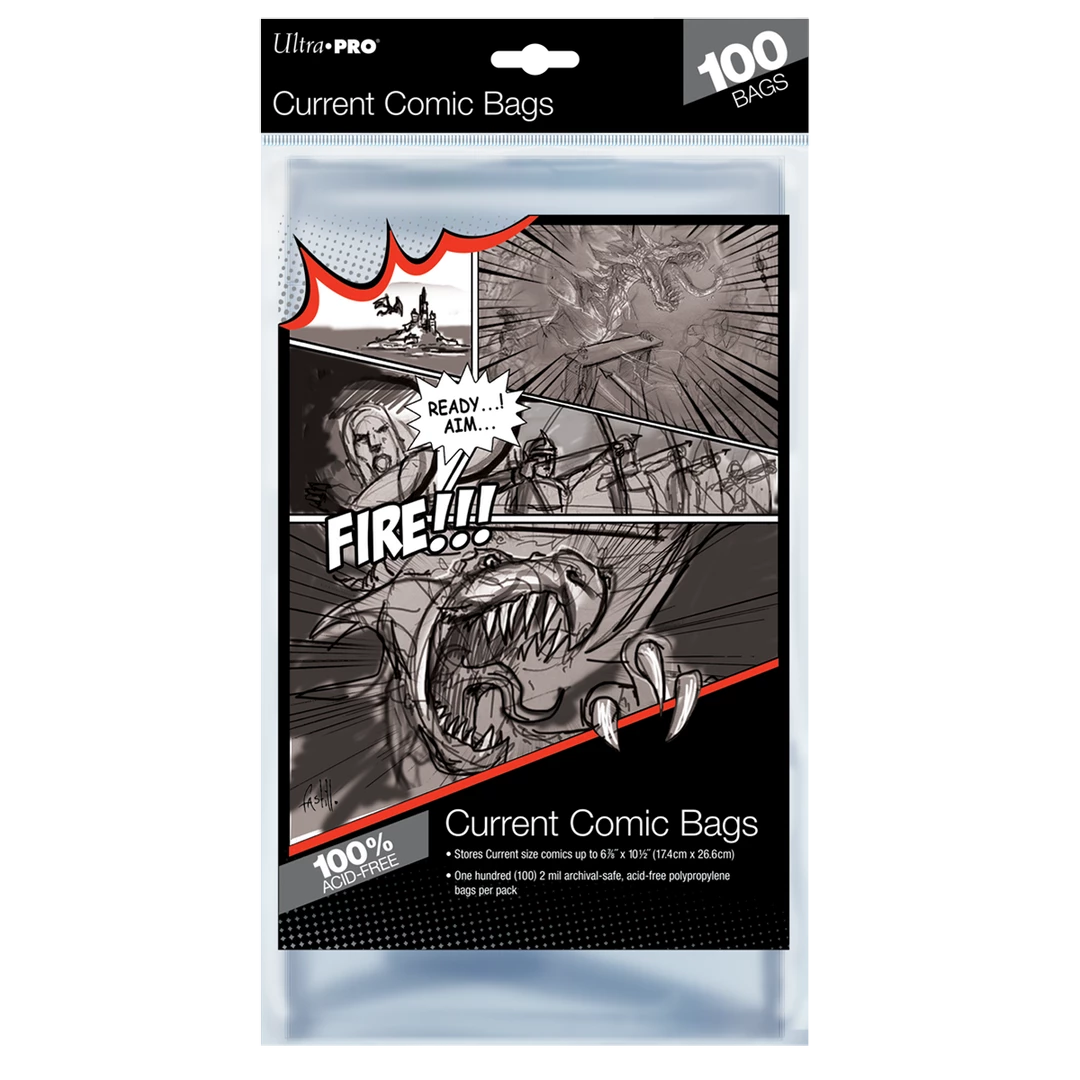 Ultra PRO Current Size Comic Bags (100ct) Comic Book Storage 3 Ultra PRO Current Size Comic Bags (100ct) Comic Book Storage