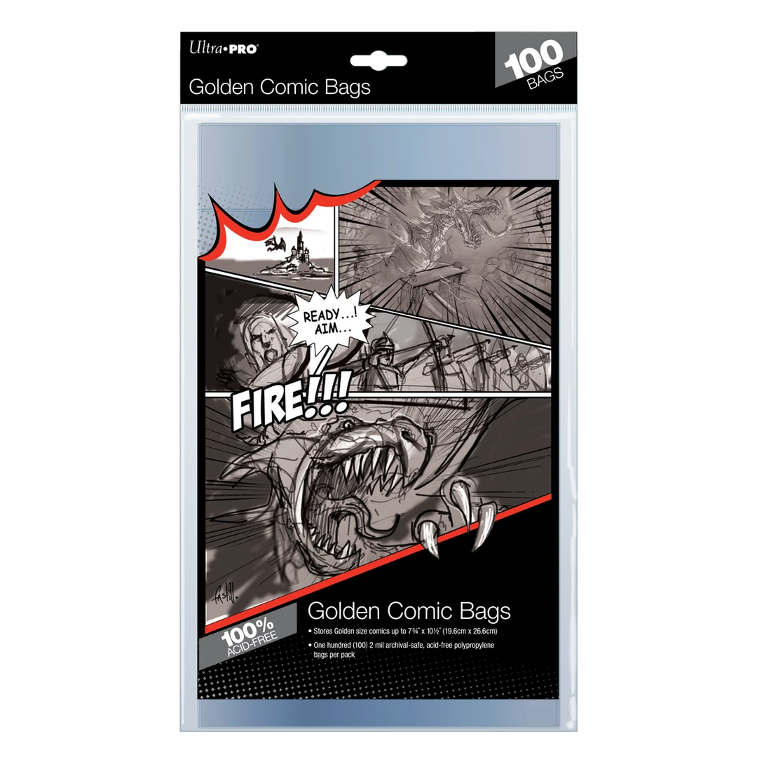 Ultra PRO Golden Age Size Comic Bags (100ct) 3 Ultra PRO Golden Age Size Comic Bags (100ct)