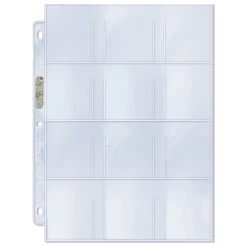Ultra PRO Pages & Organization Platinum Series 12-Pocket 3-Hole Pages (100ct) For 2-1/4" X 2.5" For Cards